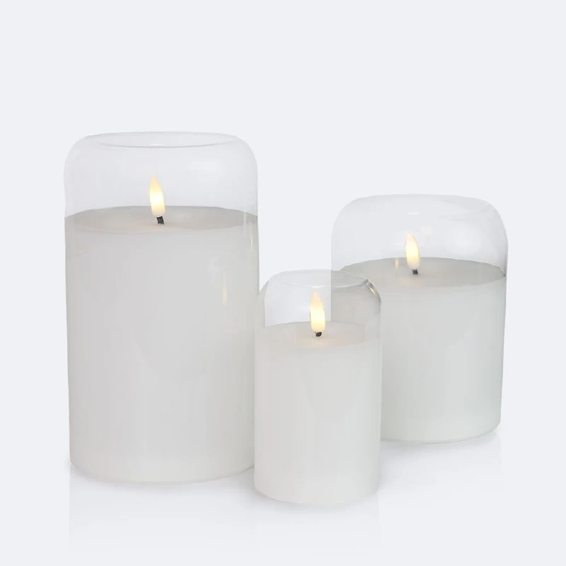 LED Glass Candle 5in - Clear