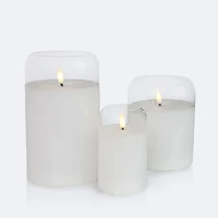 LED Glass Candle 5in - Clear
