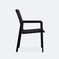 Manhattan Sling Padded Chair - Black Frame / Sunbrella Logan Graphite Sling