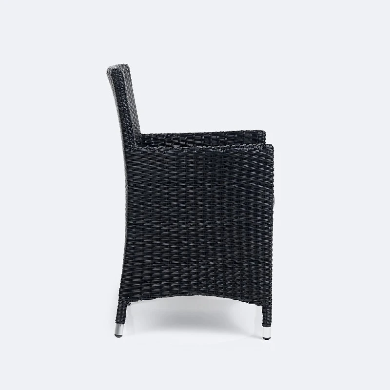 Metro Dining Chair w/ Cushion - Black Wicker