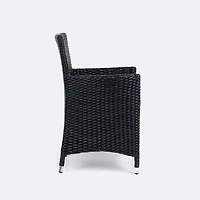 Metro Dining Chair w/ Cushion - Black Wicker