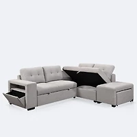 Optimo Storage Sectional With Pull Out Sleeper and Ottomans