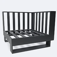 Renfrew Corner Chair -  Black Frame - Carbon Black Cushion