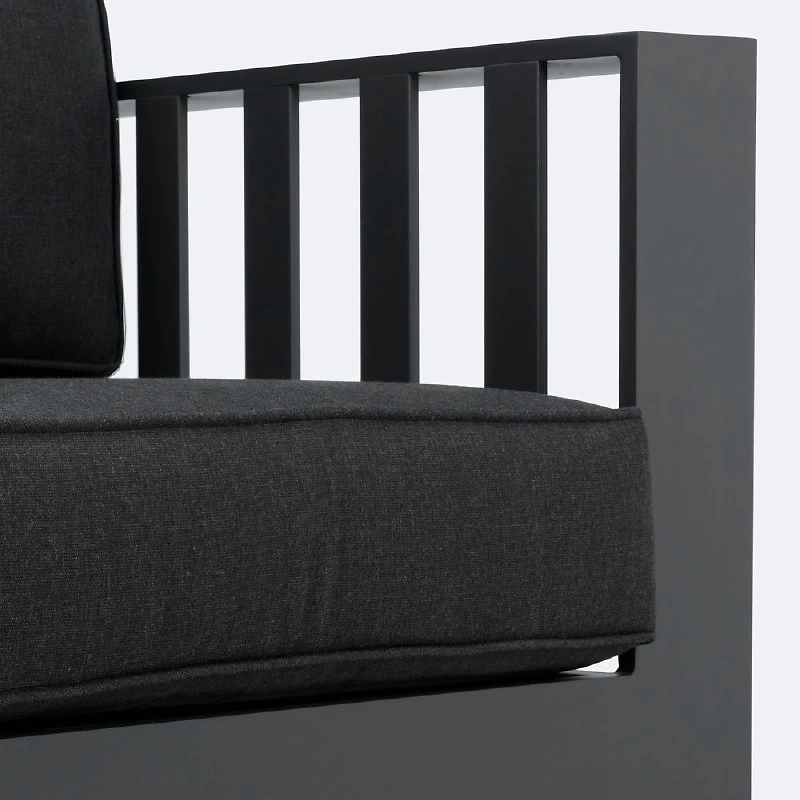 Renfrew Right Hand Facing Loveseat -  Black Frame - Carbon Black Cushion