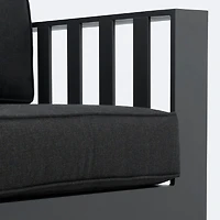 Renfrew Right Hand Facing Loveseat -  Black Frame - Carbon Black Cushion