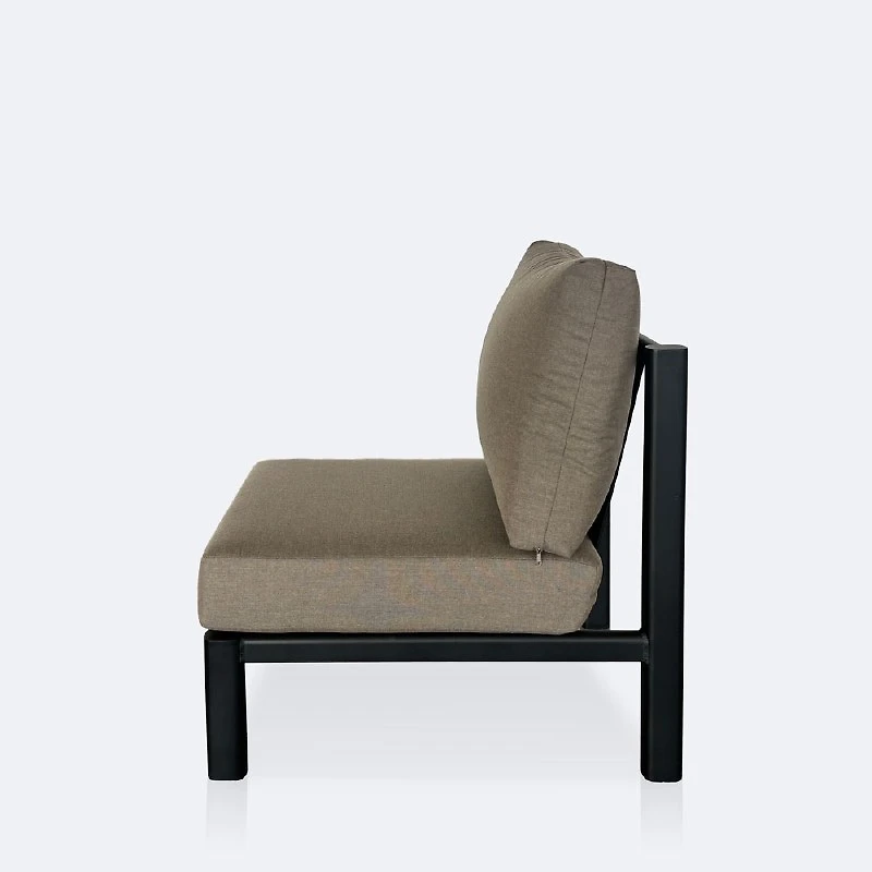 Rumi Side Chair - Woodlook/Black Frame / DotBella Truffle Cushion