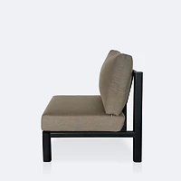 Rumi Side Chair - Woodlook/Black Frame / DotBella Truffle Cushion