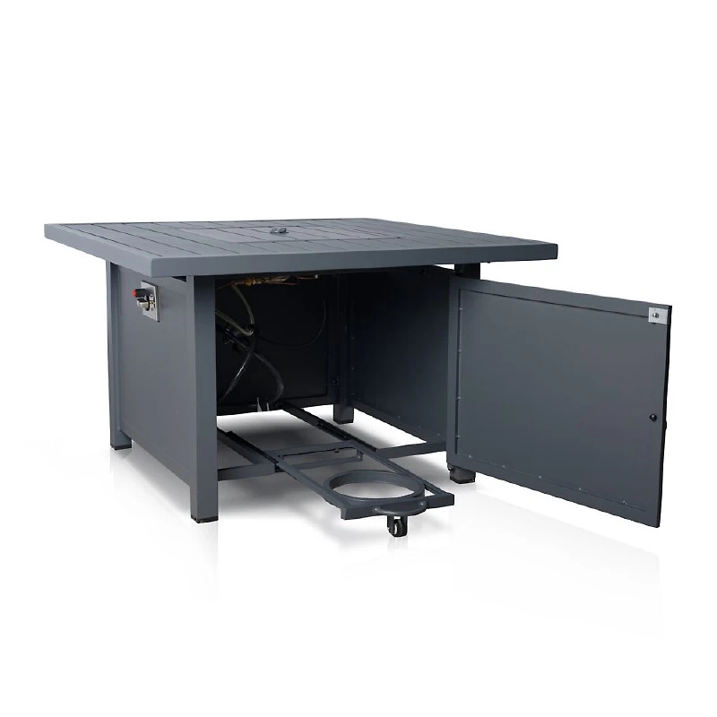Shoreline 41" Square Firepit Table - Dark Grey