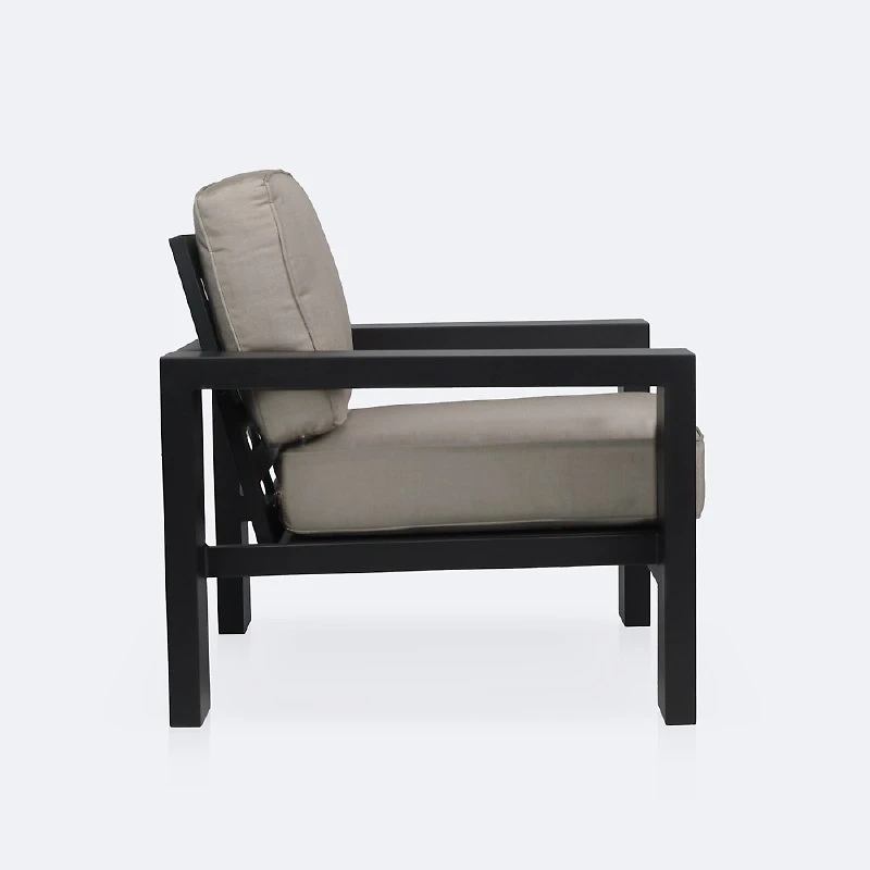 Shoreline Club Chair - Black Frame, Cast Shale Cushions
