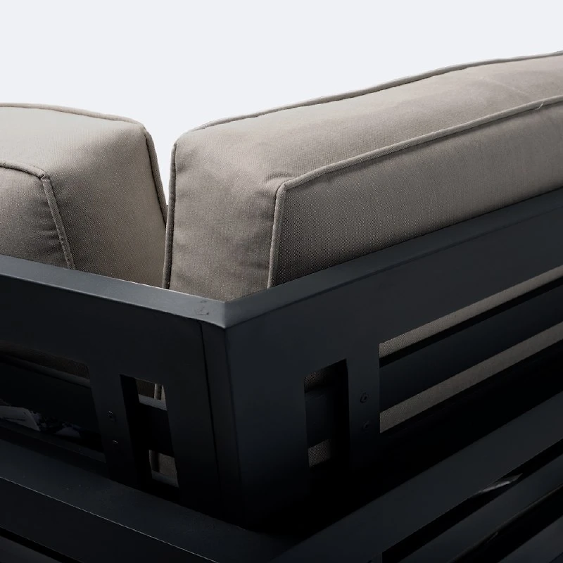 Shoreline Corner Chair - Black Frame, Cast Shale Cushions