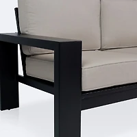 Shoreline Loveseat - Black Frame, Cast Shale Cushions