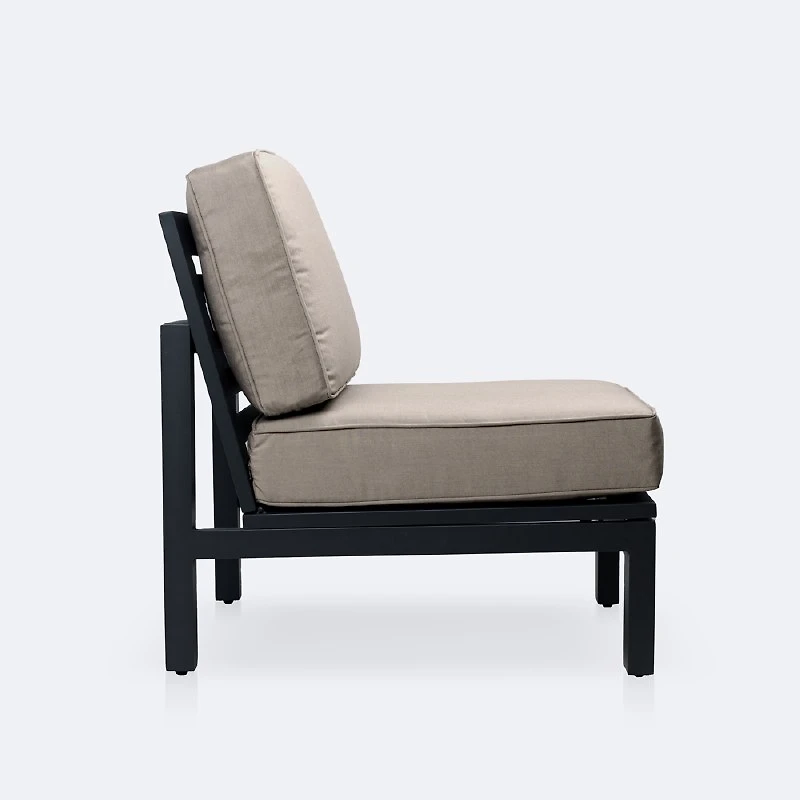 Shoreline Side Chair - Black Frame, Cast Shale Cushions