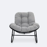 Simmons Rocking Chair - Black Frame - Greige Cushion 