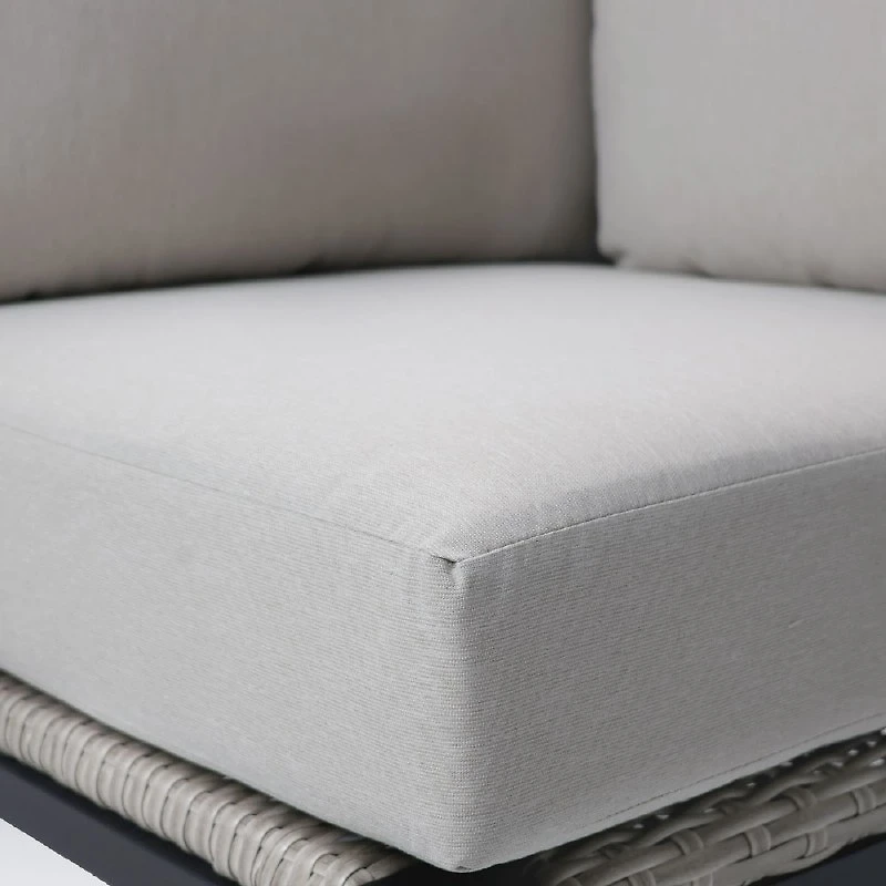 Troy Corner Chair - Black Frame - Beige Cushions