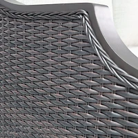 Vienna Sofa - Brown Frame/Wicker, Linen Cushions