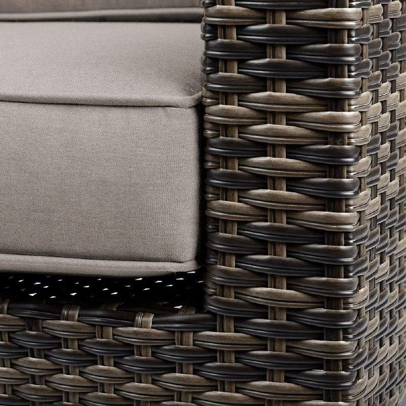 Carter  Sectional Set -  Brown Mixed Wicker/ Taupe cushion