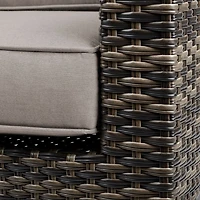 Carter  Sectional Set -  Brown Mixed Wicker/ Taupe cushion