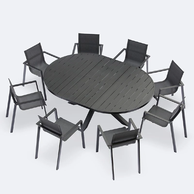 Darwin - Holland Dining Set - 8 Seat - Black