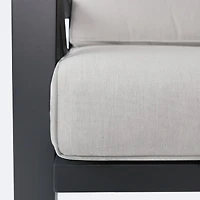 Eros L Shaped Sectional - Black Frame, Sand Cushions