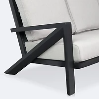 Eros Sectional - Black Frame, Sand Cushions
