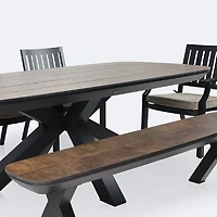 Ethan Dining Set with Ethan Bench and Belvedere Armchairs - Black