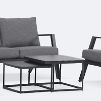 Kyoto Conversation Set – Black Frame - Charcoal Cushions