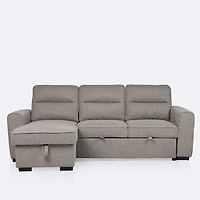 Morris Reversible Sleeper Sectional with Storage Chaise - Taupe