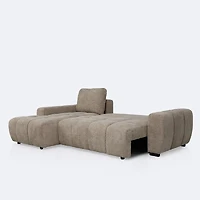 Nomi Left- Hand Facing Sectional Media Sleeper- Latte