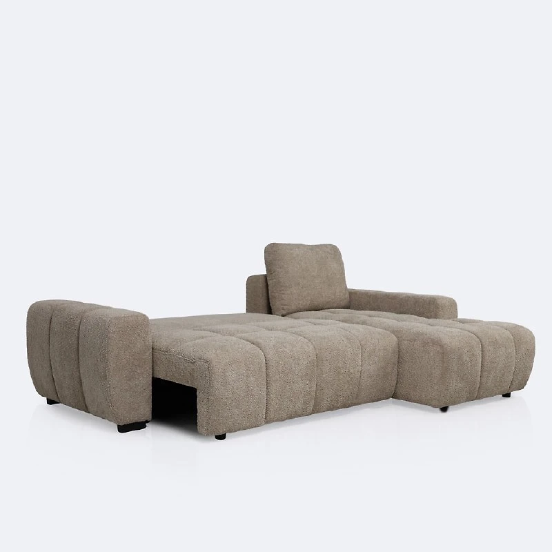 Nomi Right- Hand Facing Sectional Media Sleeper - Latte
