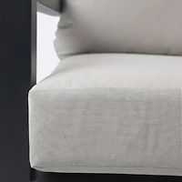 Troy Sectional - Black Frame - Beige Cushions