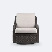 Vienna Sofa Conversation Set - Brown Frame/Wicker, Linen Cushions