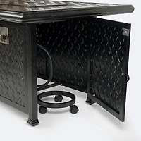 Weave 32"x50" Rectangular Firepit Table - Black Tippet
