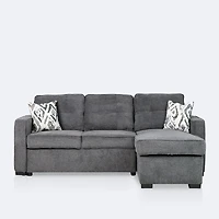 Willow Reversible Sleeper Sectional with Storage Chaise - Grey