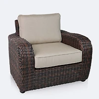 Willow Club Chair - Brown Mixed Wicker/Sand Cushion