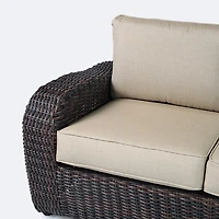 Willow Sofa - Brown Mixed Wicker/Sand Cushion