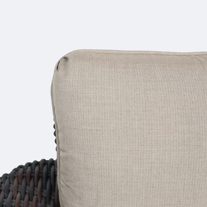 Willow Swivel Club Chair - Brown Mixed Wicker/Sand Cushion