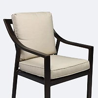 Riviera Dining Armchair - Brushed Mahoganny Frame/Cream Cushion
