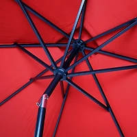 7'x9' Rectangular Auto Tilt Umbrella - Classic Red