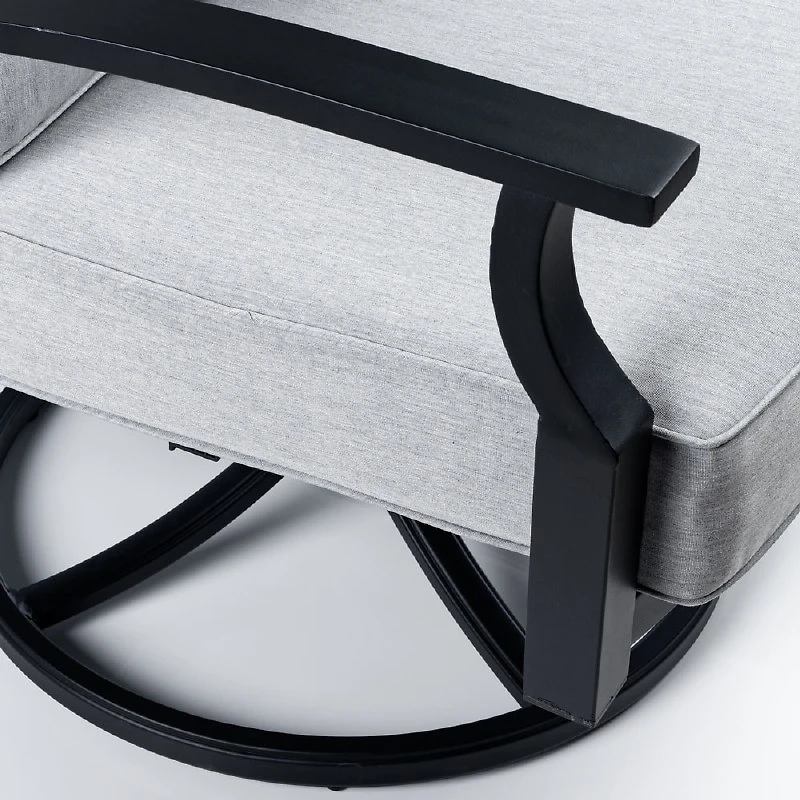 Belvedere Aluminum Swivel Club Chair - Black