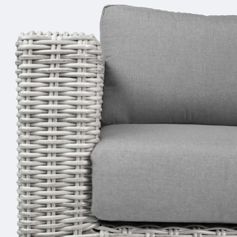 Driftwood Sofa - Light Grey Wicker/Iron Grey Cushion