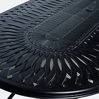 Breeze 42"x87'’ Oval Dining Table – Black Tippet