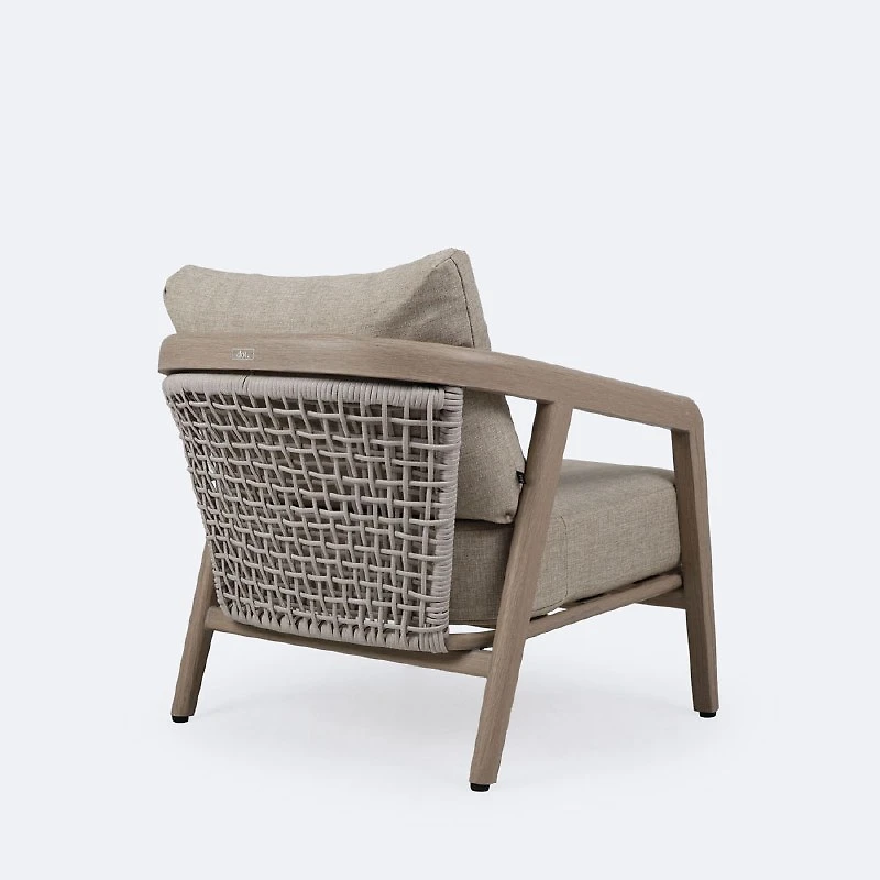 Celine Club Chair - Driftwood Frame, Mushroom Cushions