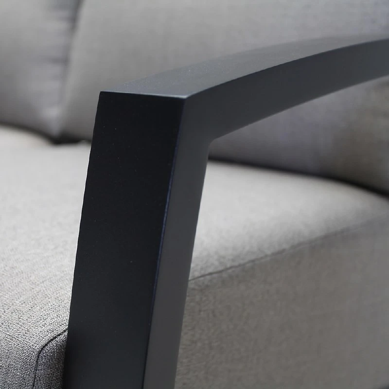 Cole Loveseat - Black Frame - Light Grey Cushion