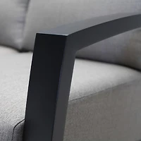 Cole Loveseat - Black Frame - Light Grey Cushion