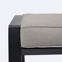 Elloise Ottoman - Black Frame, Grey Clay Cushions