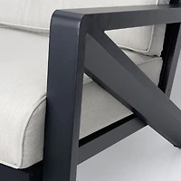 Eros Club Chair, Black Frame, Sand Cushions