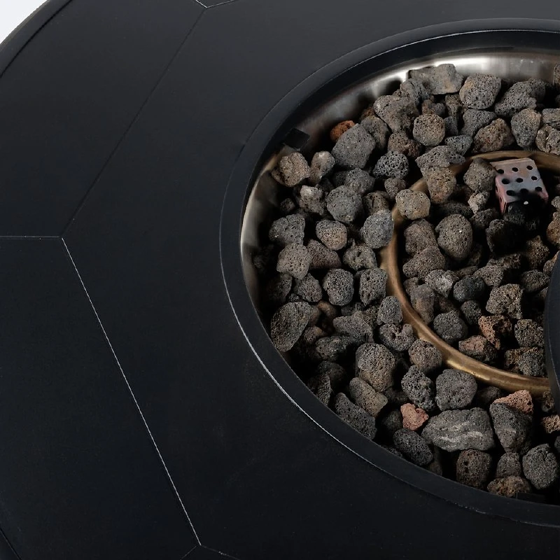 Geometric 40" RD Firepit Table - Black