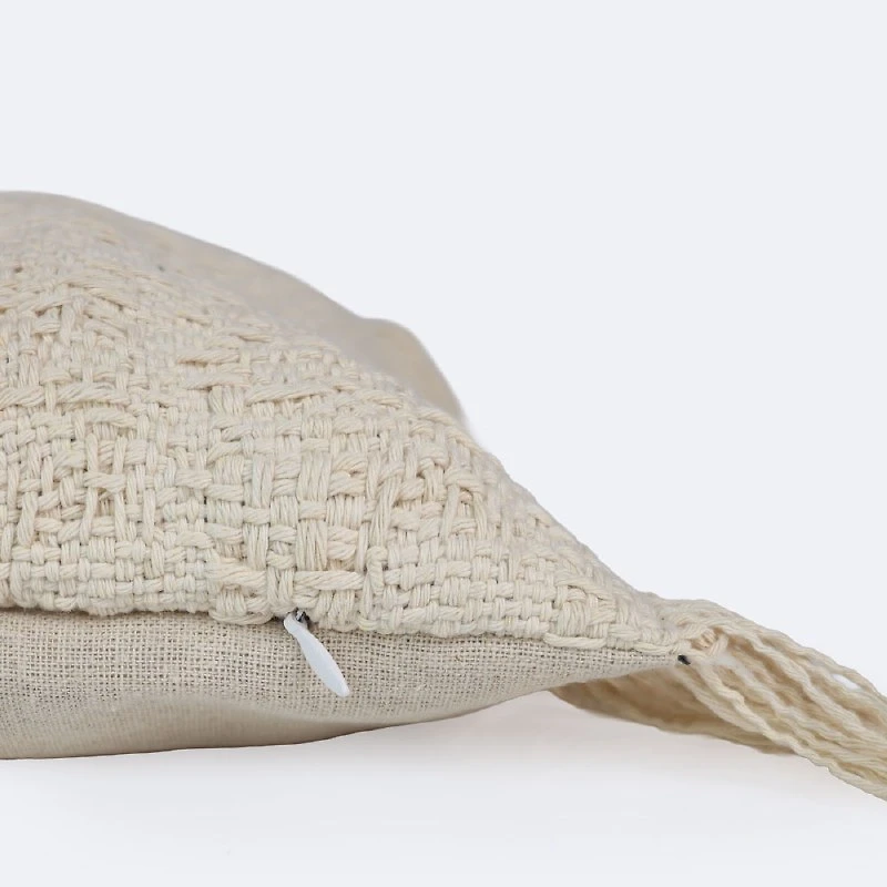 12"x28" Throw Pillow - Beige with Fringe