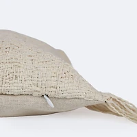 12"x28" Throw Pillow - Beige with Fringe