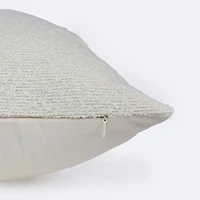18"x18" Throw Pillow - Ivory Boucle with Stitching